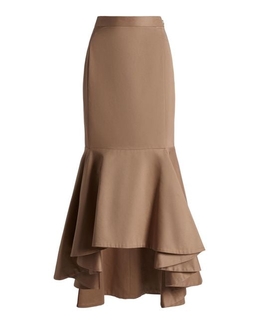 Zuhair Murad Brown Gabardine Skirt