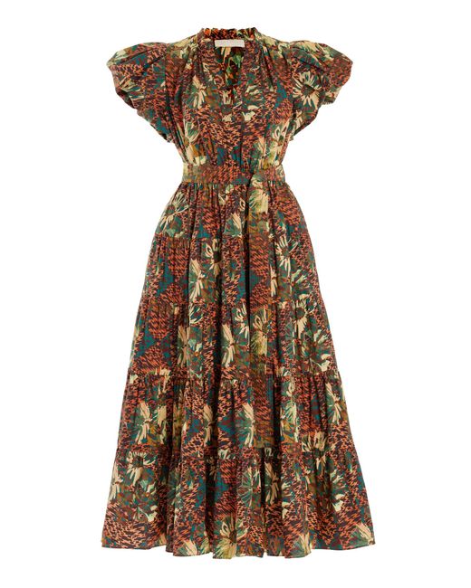 Ulla Johnson Multicolor Ottilie Printed Midi Dress