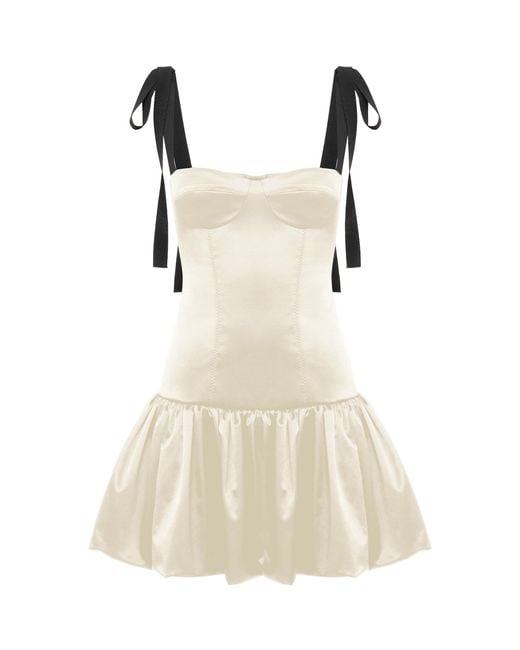 Anna October Natural Patrice Bustier Satin Mini Dress