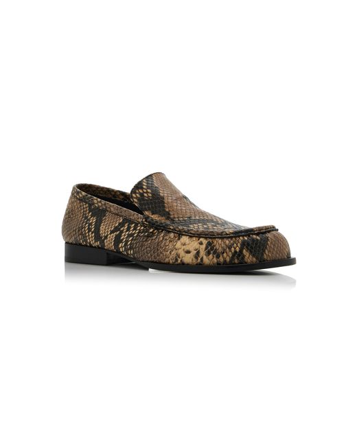 Dries Van Noten Multicolor Snake-Print Leather Loafers