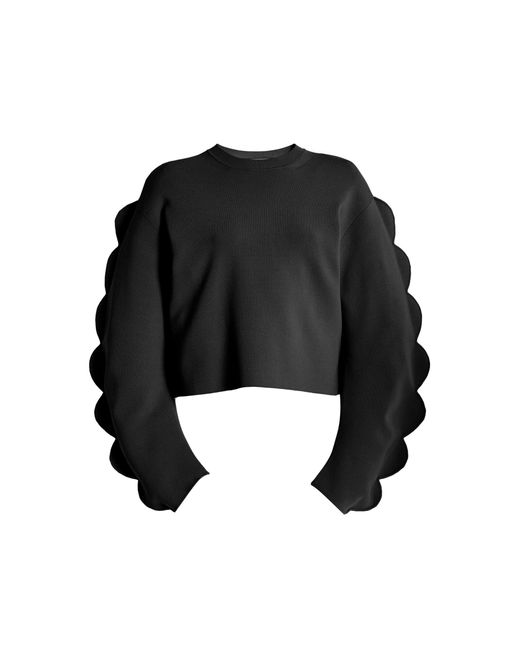 Ulla Johnson Black Ivy Scalloped Milano Knit Sweater