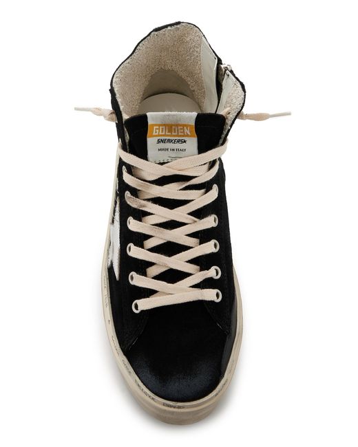 Golden Goose Deluxe Brand Black Hi Francy Suede Platform Sneakers