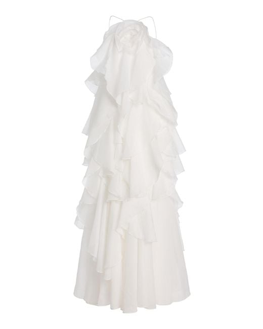 Aje. White Pandorea Layered Maxi Dress