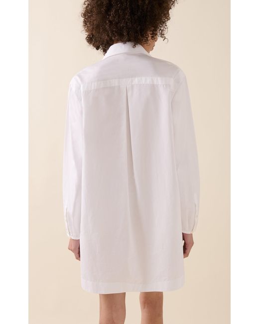 Alaïa White Cotton Poplin Mini Tunic Dress