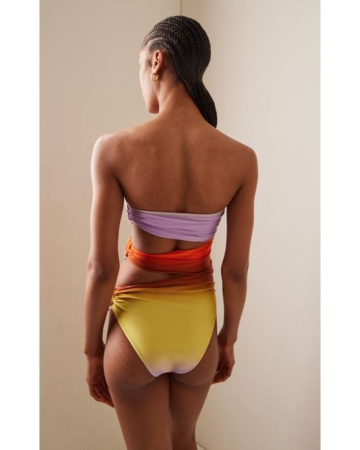 Jonathan Simkhai Orange Esmeralda Ring-detailed Cutout One-piece Swimsuit