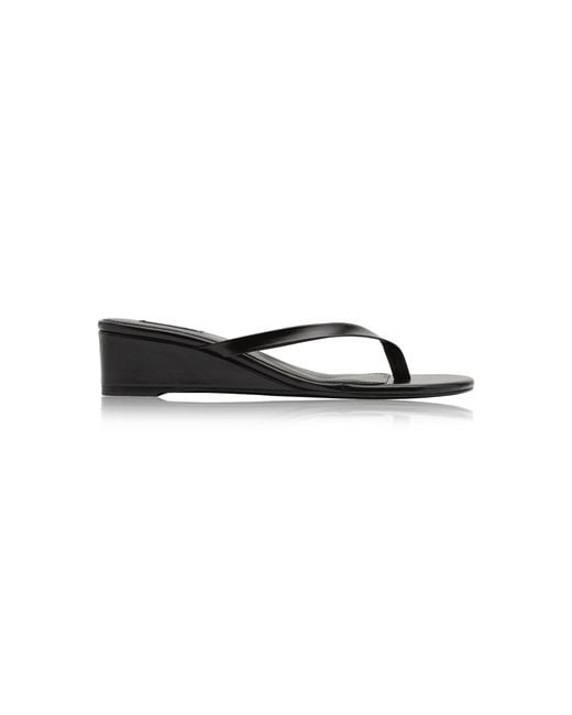 St. Agni Black Thong Wedge