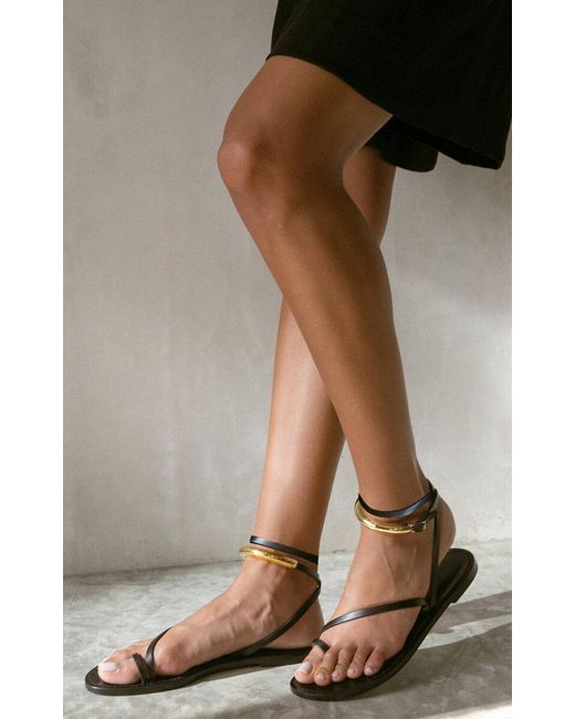 Amanu Black The Kalahari Leather Sandals