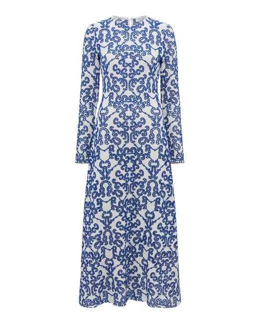 Gabriela Hearst Blue Olla Wool Maxi Dress
