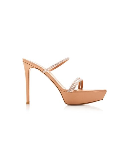 Gianvito Rossi Pink Cannes Leather Platform Sandals