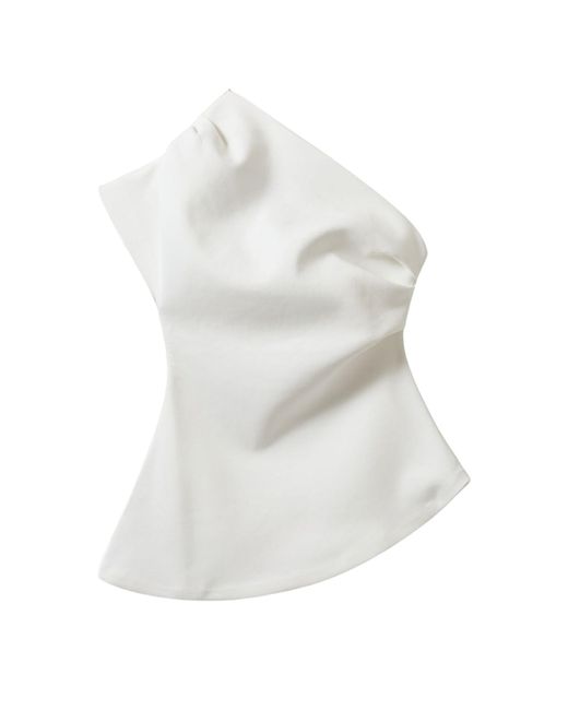 THE GARMENT White Glam Cotton-Blend Asymmetric Tee
