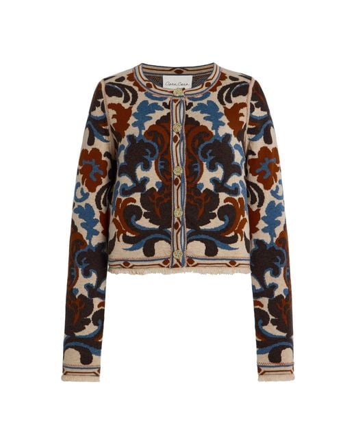 Cara Cara Black Livi Fringed Wool-Cotton Jacquard Jacket