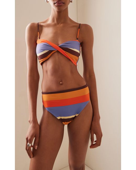 Cala De La Cruz Orange Lulu High-waisted Bikini Bottom