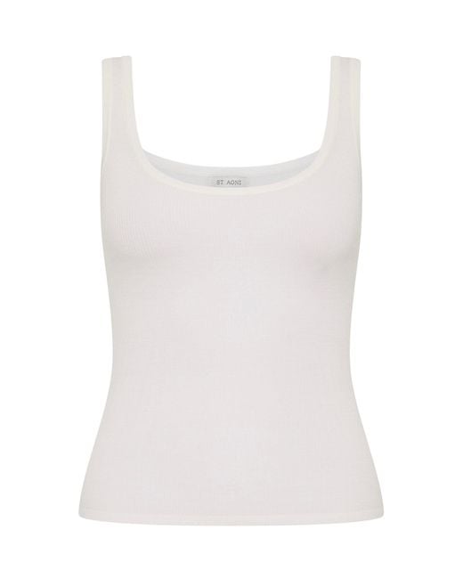 St. Agni White Superfine Merino Wool Tank