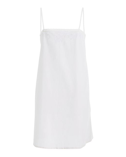 Colleen Allen White Chemise Silk Cotton Voile Dress