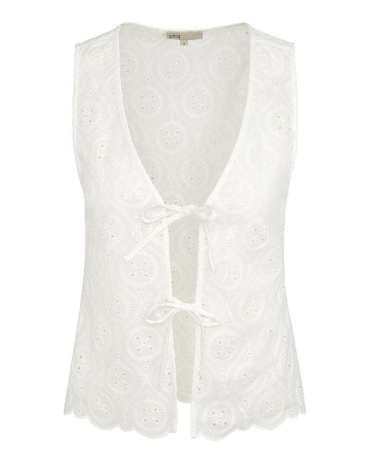 Onia White Tie Front Tank