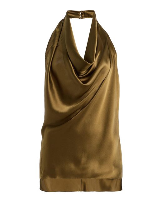 Adam Lippes Green Cusette Silk Charmeuse Top