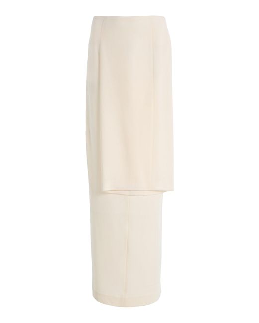 Ashlyn White Twisted Knit Maxi Skirt