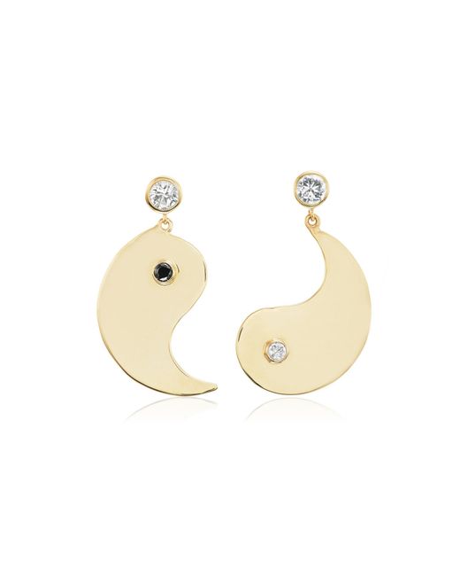 Gazza Ladra Metallic Yin And Yang 10K Multi-Stone Earrings