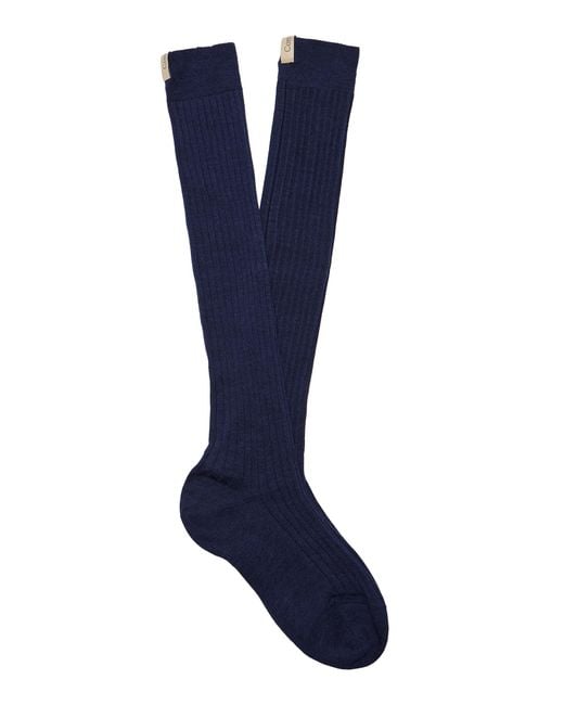 Comme Si Blue The Knee High Wool Sock