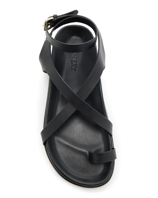 A.Emery Black Jalen Slim Leather Sandals