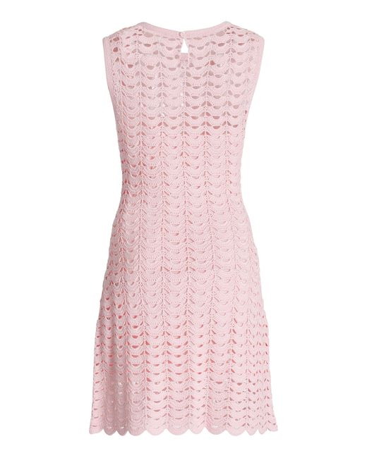 Carolina Herrera Pink Crochet Mini Dress