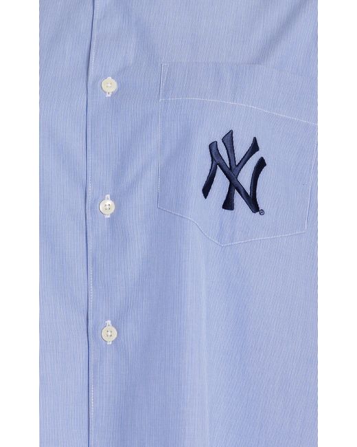 Sporty & Rich X Yankees Oversized Cotton Shirt in Blue | Lyst Sporty & Rich X Yankees Oversized Cotton Shirt in Blue | Lyst