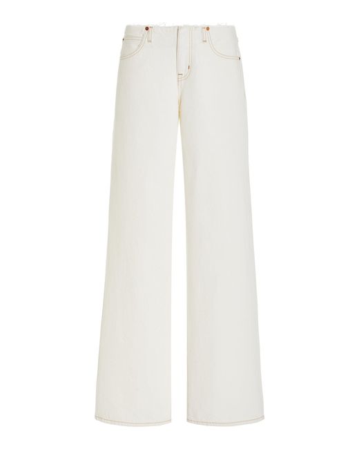 SLVRLAKE Denim White Mica Rigid Low-rise Wide-leg Jeans