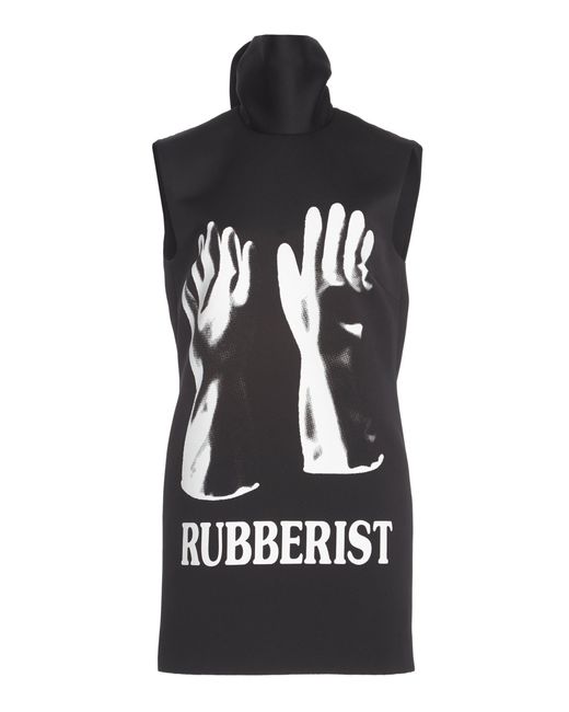 Christopher Kane Black Rubberist Mini T-shirt Dress
