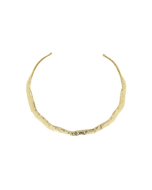 Sylvia Toledano White Bianca Golden Brass Necklace