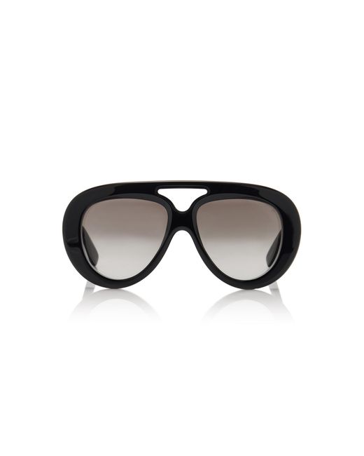 Loewe Black Curvy Oversized Aviator-frame Acetate Sunglasses