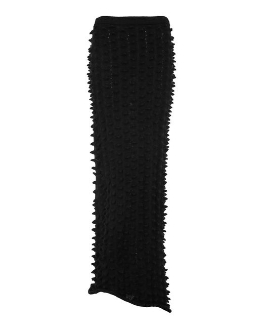 MAZ Manuela Álvarez Black Knitted Spikes Skirt