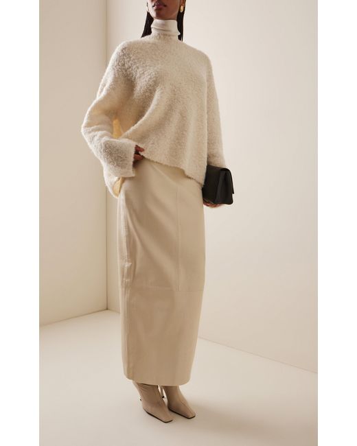 Totême  Natural Boxy Bouclé Knit Alpaca-Wool Top