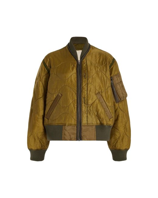 R13 Refurbished Liner Quilted Bomber Jacket in Green Lyst