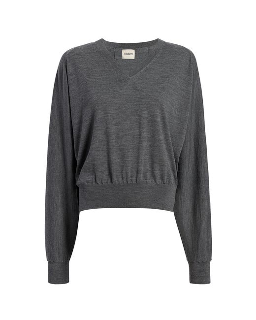 Khaite Gray Suzanne Fine Wool Sweater