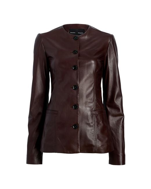 Proenza Schouler Brown Annemarie Nappa Leather Jacket