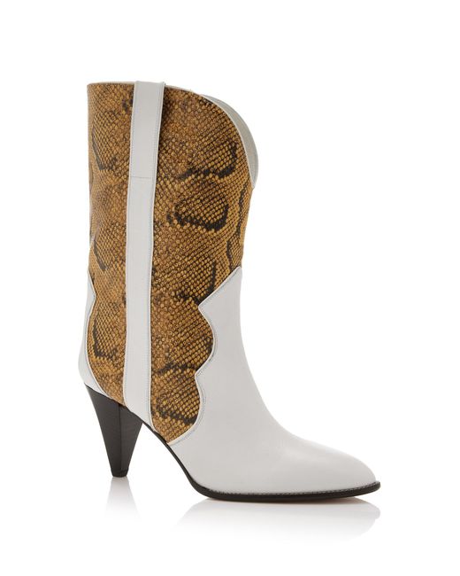 Isabel Marant White Witney Leather Western Boots