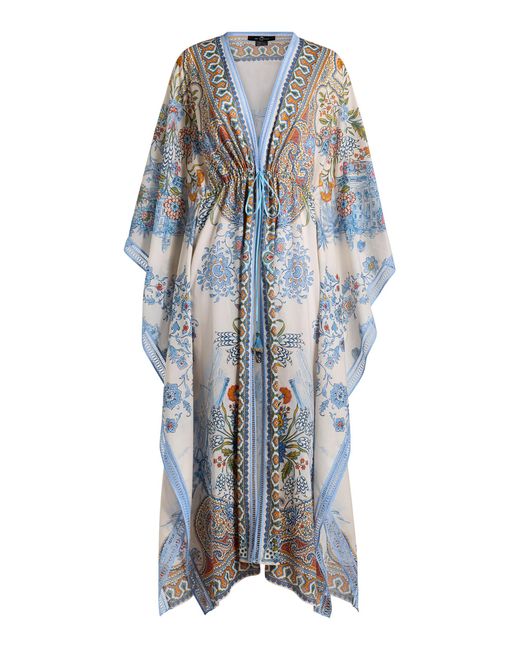 Etro Blue Printed Cotton Caftan
