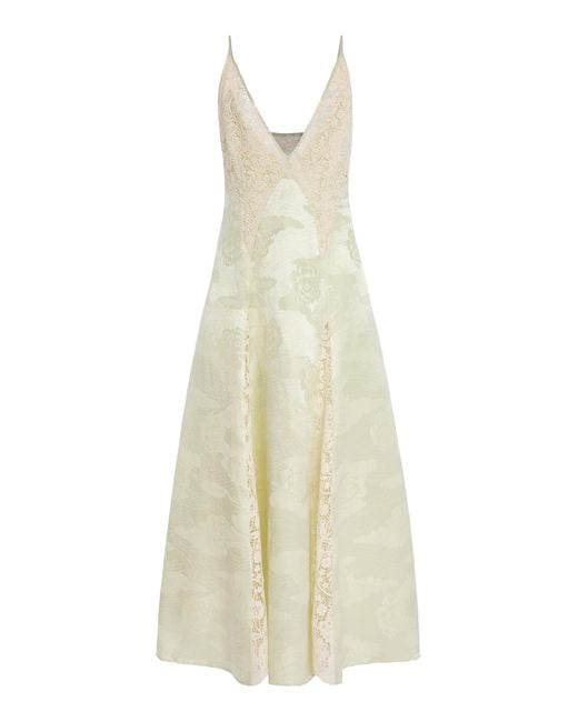 ALÉMAIS White Apollonia Linen-Silk Slip Dress