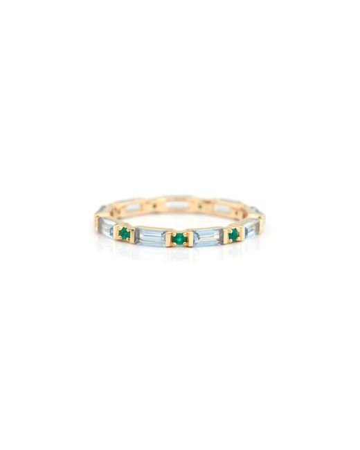Yi Collection Multicolor Infinity 18K Aquamarine; Emerald Ring