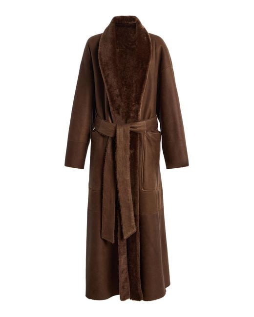 Twp Brown Em Reversible Shearling Coat