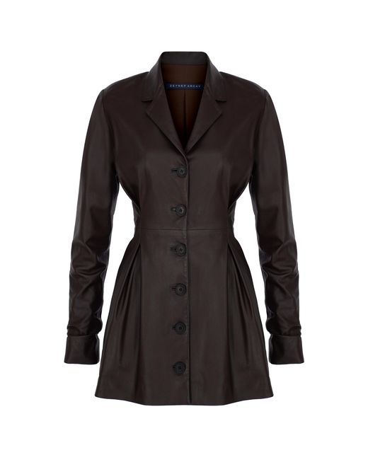 Zeynep Arcay Black Ajda Leather Dress