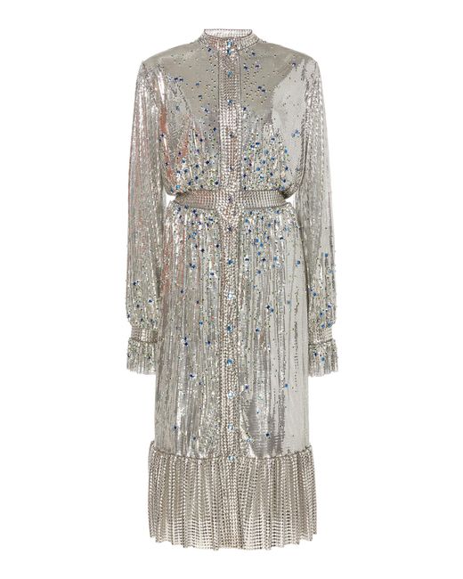 Paco Rabanne Metallic Crystal-embellished Chainmail Dress