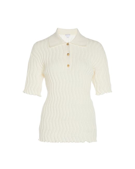 Bottega Veneta White Wool Polo