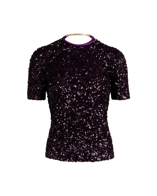 Silvia Tcherassi Black Napoles Sequined Top