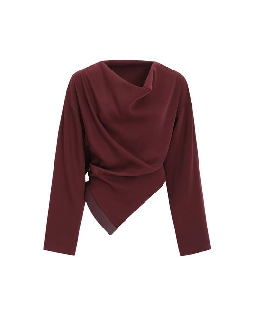 Source Unknown Red Amalia Draped Blouse