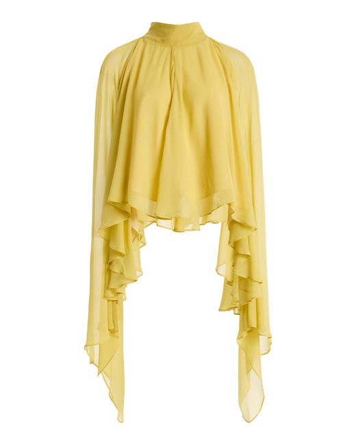 De La Vali Yellow Mia Chiffon Top