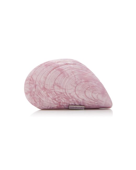 Jonathan Simkhai Pink Bridget Acrylic Oyster Shell Clutch