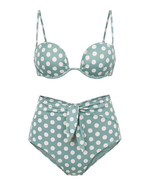 Alaïa Blue Shorty Polka-Dot Bikini