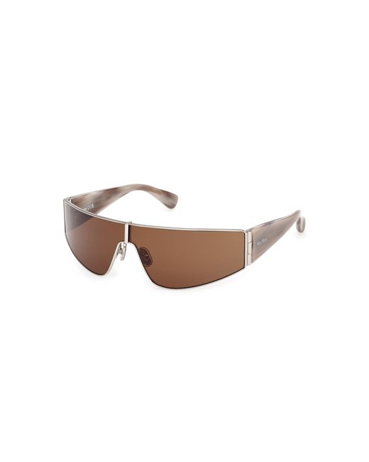 Max Mara Brown Mask-Frame Metal Sunglasses