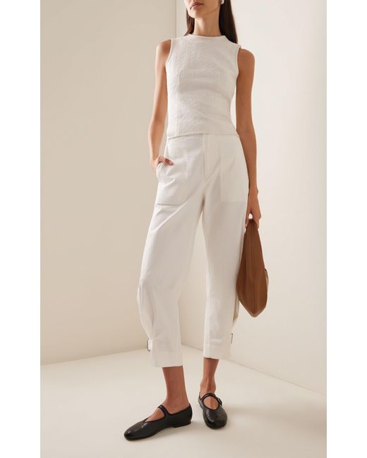 Proenza Schouler White Kay Stretch-cotton Twill Tapered Pants